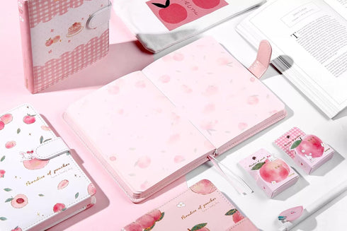 Cute Kawaii Journal Notebook, Peach Journal, Premium Quality Paper, 5 x 6.7 inch, 112 Sheets (224 Pages) of 120 GSM