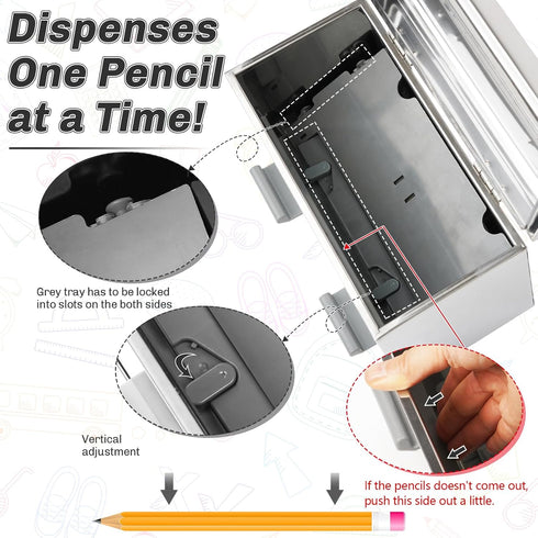 Stainless Steel Pencil Dispenser/Pen Holder for Classroom, Home, Restaurant for Bulk Pencils and Straws Storage