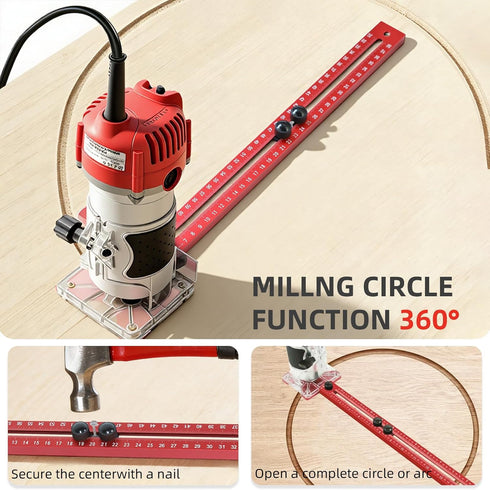4 1 in Router Milling Groove Bracket,Cabinet Hardware Jig and Router Guide,Adjustable Router Circle Cutting Guide