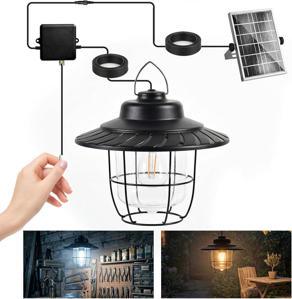 Sumaote Solar Shed Light Indoor Outdoor, Warm White & Cool White Pendant
