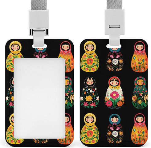 Generic Matryoshka Russian-Nesting Doll Retractable ID Badge Holder Vertical Card Holder with Lanyard