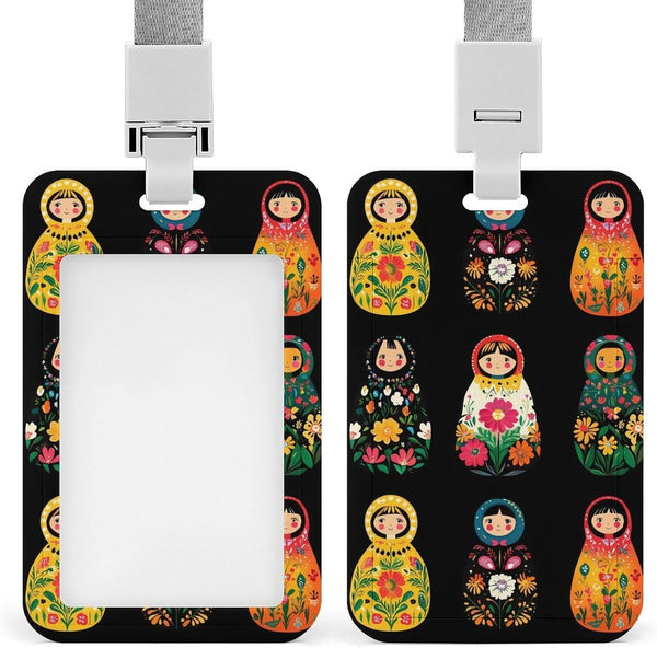Generic Matryoshka Russian-Nesting Doll Retractable ID Badge Holder Vertical Card Holder with Lanyard