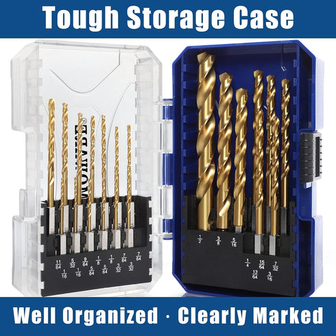 COMOWARE Impact Drill Bit Set - 21 Pcs Hex Drill Bit Set for Wood, Plastic, and Metal