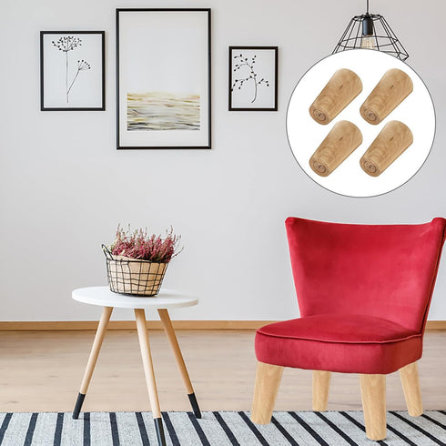 Ipetboom 4pcs Solid Hardwood Furniture Legs White Table Feet Replacement for Sofas Dressers Cabinets with Floor