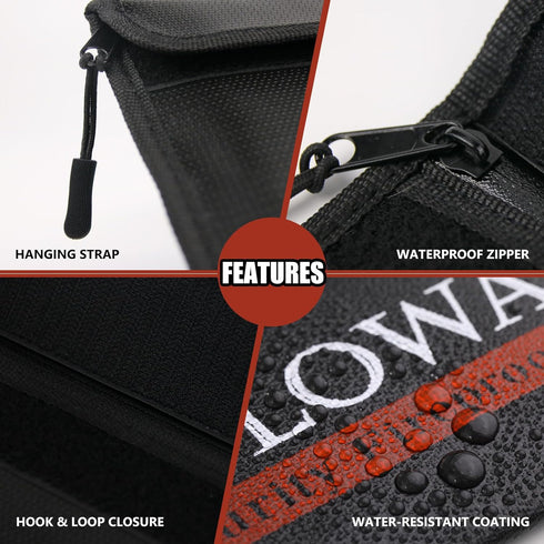 ROLOWAY Fireproof Bag (9.6 x 6.6 inches), 5200 F Heat Insulated, Zippered Fireproof Money Organizer for Cash, 2-Pack
