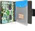 Organizer Portfolio Case with 3-Ring Binder, Flower Painting PU Leather Padfolio with Document Bag (Green)