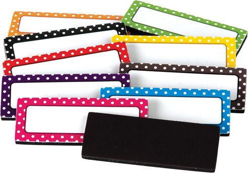 Teacher Created Resources Polka Dots Magnetic Labels - 3" x 3"