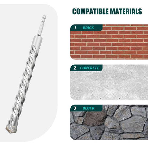 SDS Max Rotary Hammer Drill Bit, 1-3/8 in x 18 in (35 x 460mm) for Concrete, Brick, and Cement