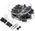 MECCANIXITY Paper Clips Binder Clips Set, 100 Pcs Office Clips with Binder Clips, Black