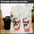 Packaging 2 Cups(1000 Handle Drinking Poly Bags Thank You Clear Plastic Bags, Drink Carrier with Handle Cup Carriers