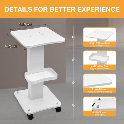 WoopJeem 3 Beauty Rolling Cart, Tier Multifunctional Beauty Trolley Cart, Rolling Tray Organizer Stand with Wheels