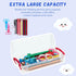 Crtiin 12 Pack Clear Plastic Pencil Box, Large Capacity Pen Case, Stackable Storage Organizer Box for Office Supplies,