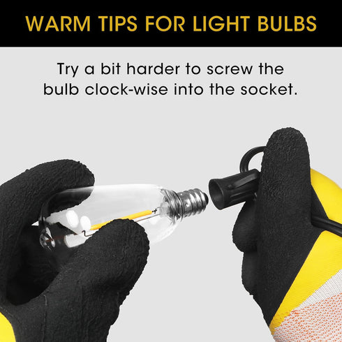 E12/C7 Bulbs ST38 1W Bulb, 2200K, 50 Pack VISTERLITE Base LED Replacement for Outdoor String Lights - Not Solar