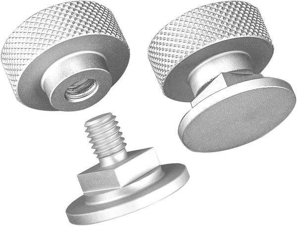 3mirrors Welding Hood (Pipeliner) Helmet Fasteners Headgear Replacement Parts, Aluminum - 1 Pair (Silver Anodized