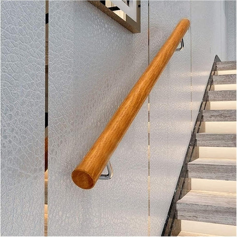 ALDEPO 1Ft-20Ft Non-Slip,20Ft/600Cm Grab Bars Handrails Wooden - Complete Kit, Corridor Non-Slip Stair Railings Support