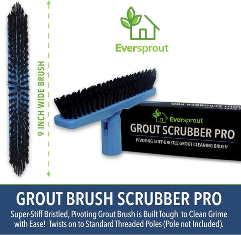 EVERSPROUT Grout Cleaning Brush Scrubber, Stiff V-Shaped Scrub Bristles Built for Corners & Tough Grime, Swivel Scrub