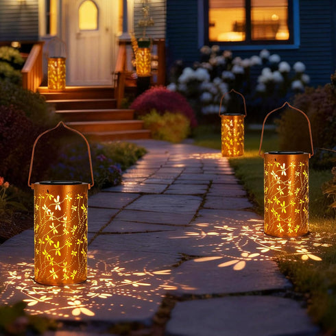 1 Pack DIBIEECN Mothers Day Gifts for Mom, Birthday Gifts Grandma Ladies Solar Lanterns Outdoor Hanging Hollowed-Out