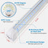 AQIQUUT 2ft, Light,25W 6500K 3200LM Cover,T8 Warehouse(2-Pack) Led Shop Light Led Shop Clear LED Light Fixture,Ceiling