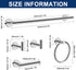 5 Set SUS304 24" NearMoon Pieces Bathroom Hardware Thicken Stainless Steel-Towel Rack Kit Include Towel Rod + Bath