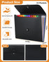 Cesil 2Pcs Accordion File Organizer, 13 Pockets, A4 Letter Size Document Receipt Holder for Home, Office, Classroom