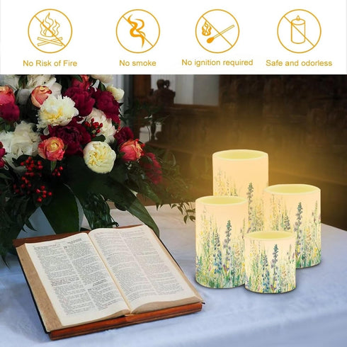 Set 4, Flameless Candles Battery Powered LED Candles with Remote Timer Color Changing Control for Indoor Outdoor Home