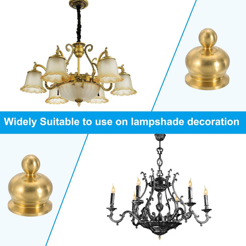 PATIKIL 18 22mm 3 Set x Lamp Finials Caps Knob, Solid Brass Lamp Shade Top Decoration Screw Cap Nuts with Brass