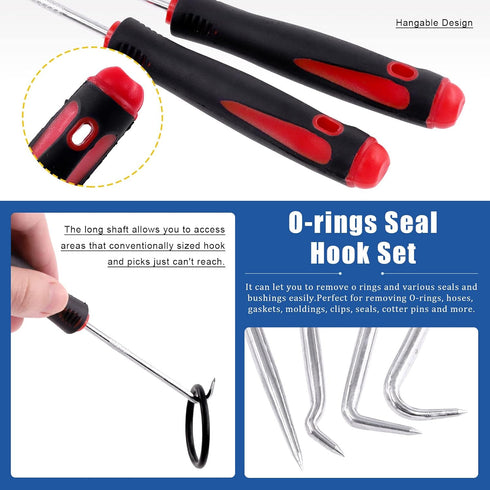 Glarks 423Pcs O-Ring Assortment Kit, 32 Sizes Including 419Pcs Nitrile Rubber O-Rings & 4Pcs Picks
