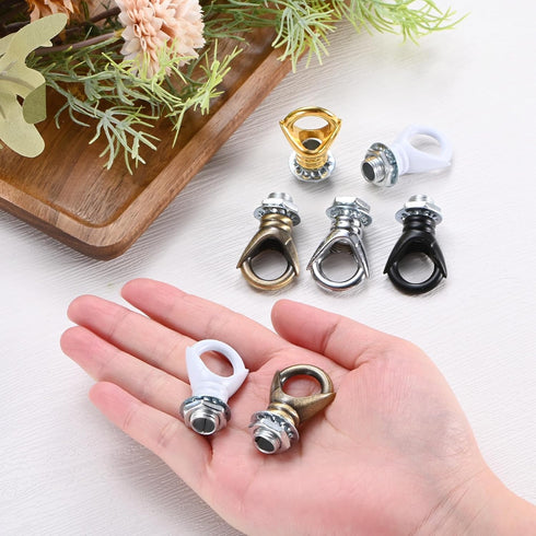 M METERXITY 4 Pack Nuts,5kg 13mm M10 Light Fixture Hooks Ring Max Load ID Thread Closed Loop Hooks for Pendant