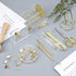 EOOUT Gold Office Supplies Set, Acrylic Stapler, Tape Holder, Phone Holder, Scissors, Binder Clips, Ruler, and More