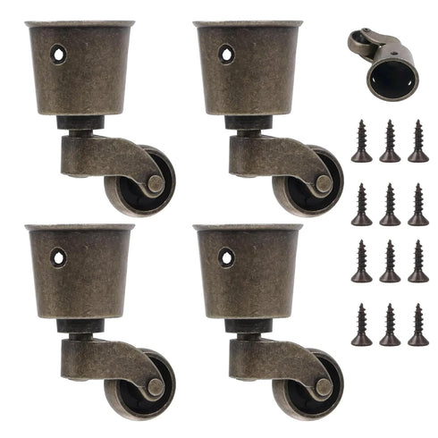 4PCS Cups Swivel Wheel Caster 2.6 x 1.5 Inch Vintage Swivel Round