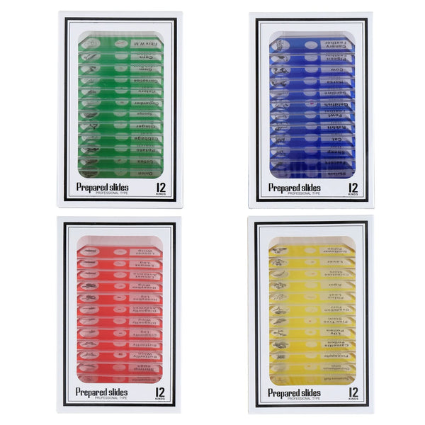48 PCS Prepared Microscope Slides Set, Insects Animals Flowers Plants for Student Education