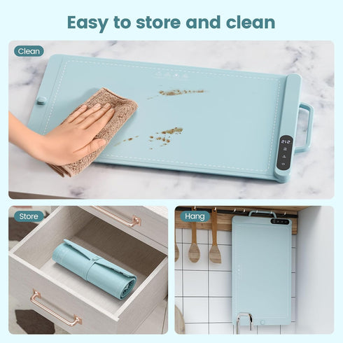 Countertop, 6 6 Warming Mat for Food, Food Warmer Mat for Electric Warming Tray with Level Temperature and Hours Timer