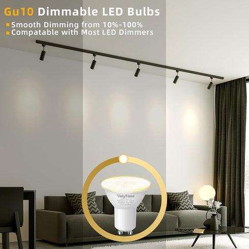 Dimmable GU10 LED Bulbs 7W (50W-60W-75W Equivalent), 38 120V 650Lm Day White 5000K, 8 Pack for Indoor Recessed Lighting