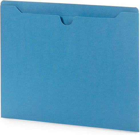 Blue Summit Supplies 100 Blue File Jackets, Reinforced Straight Cut Tab, Letter Size, Designed for Standard Hanging