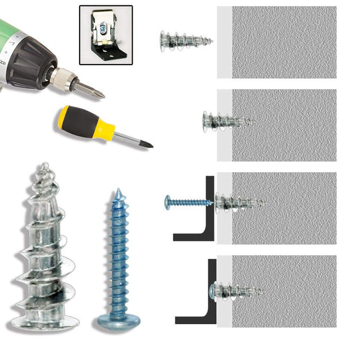 Self-Drilling Hollow Metal Stud Wall Anchors - Heavy Duty Drywall Kit with 25 Tapping Mount Screws