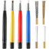 8 Pieces Pen Style Scratch Brush Set with Steel, Brass, Fiberglass, Nylon Tips for Jewelry, Watch, Coin, and Auto Body