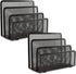 EASEPRES Desk Mail Organizer, 2 Pack Small Letter Sorter with 3 Vertical Compartments, Metal Mesh