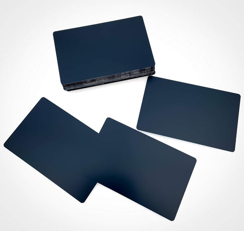RXBC2011 100 Blank Metal Business Cards, Laser Engraving Aluminum (Black, 100 pcs) Type2