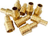 EFIELD Barb Crimp Pex 1/2 Inch x 3/4 Inch Reducing Coupling Brass Fitting, Pack of 10 (PEX1807012)