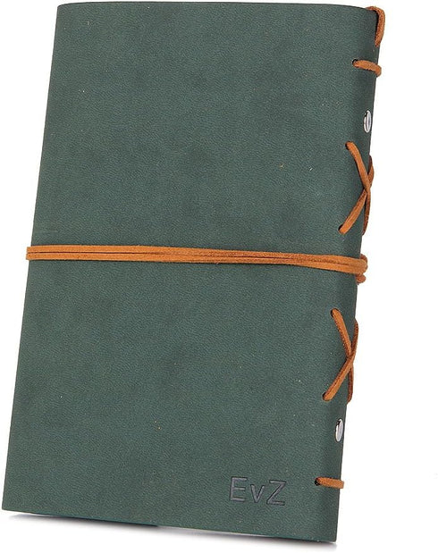 EvZ Leather Writing Journal Notebook, 5 Inches Vintage Nautical Spiral Notepad, Dark Green