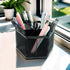 SETTFRFE Hexagon 360° Rotating Pen Organizer for Desk, 6 Compartments Mesh Pen Caddy, Black