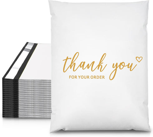 JinRuiKJ Thank You Poly Mailer 10x13 Inch, 25 PCS Shipping Bags for Clothing, Waterproof and Tear-Resistant Envelopes