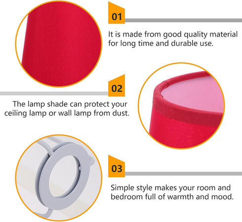 E14 Beaupretty Barrel Lamp Shade Cloth Lampshade for Table Floor Lamps Bedside Lamp Replacement Fabric Modern Lamp
