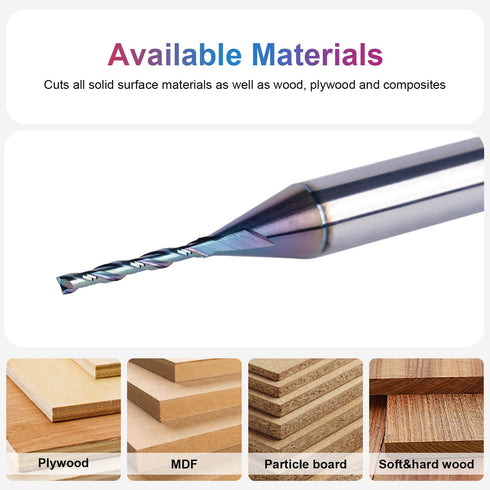1/16 Inch 1/4 Inch SpeTool Up Cut Spial Router Bit Shank with Extra Long Life Coating CNC Router Bit Plunge Woodworking