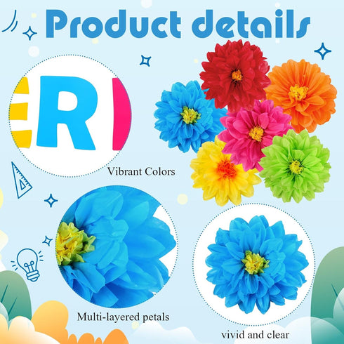 Zhanmai 36 Pcs Amazing Things Happen Here Inspirational Letter Cutouts, 3D Spring Paper Flower Bulletin Board