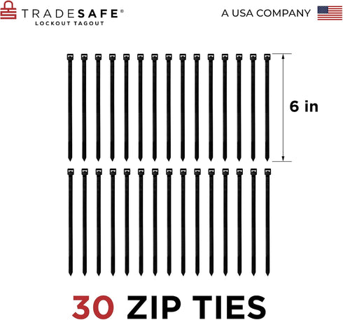 TRADESAFE Lockout Tagout Tags - 30 Danger Do Not Operate Tags with 30 Zip Ties, OSHA Compliant Loto Tags
