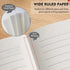 Lined Journal Notebook - 200 Pages A5 Leather Hardcover, College Ruled with Pen Loop for Writing (Grey)