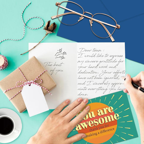 96 Pack 4" 6" 6 GRADESIN Employee Appreciation Thank you Cards for Coworkers with Envelopes & Stickers x Staff