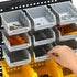 30-Bin Wall Mounted Storage Bins Kit, Tool Organizer Rack, Garage Hardware Organizer, Parts Storage Bins, DIY
