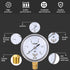 0-5 Psi Low Pressure Gauge, 2-1/2" Dial Size, 304 Stainless Steel Case, 1/4" NPT Lower Mount for Water Air Tire Test